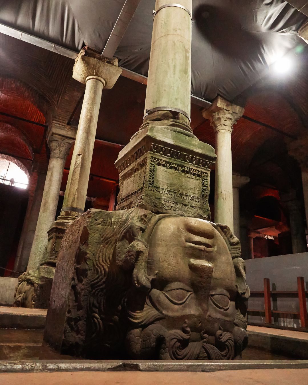 The Inverted Medusa Head inside Basilica Cistern, Istanbul