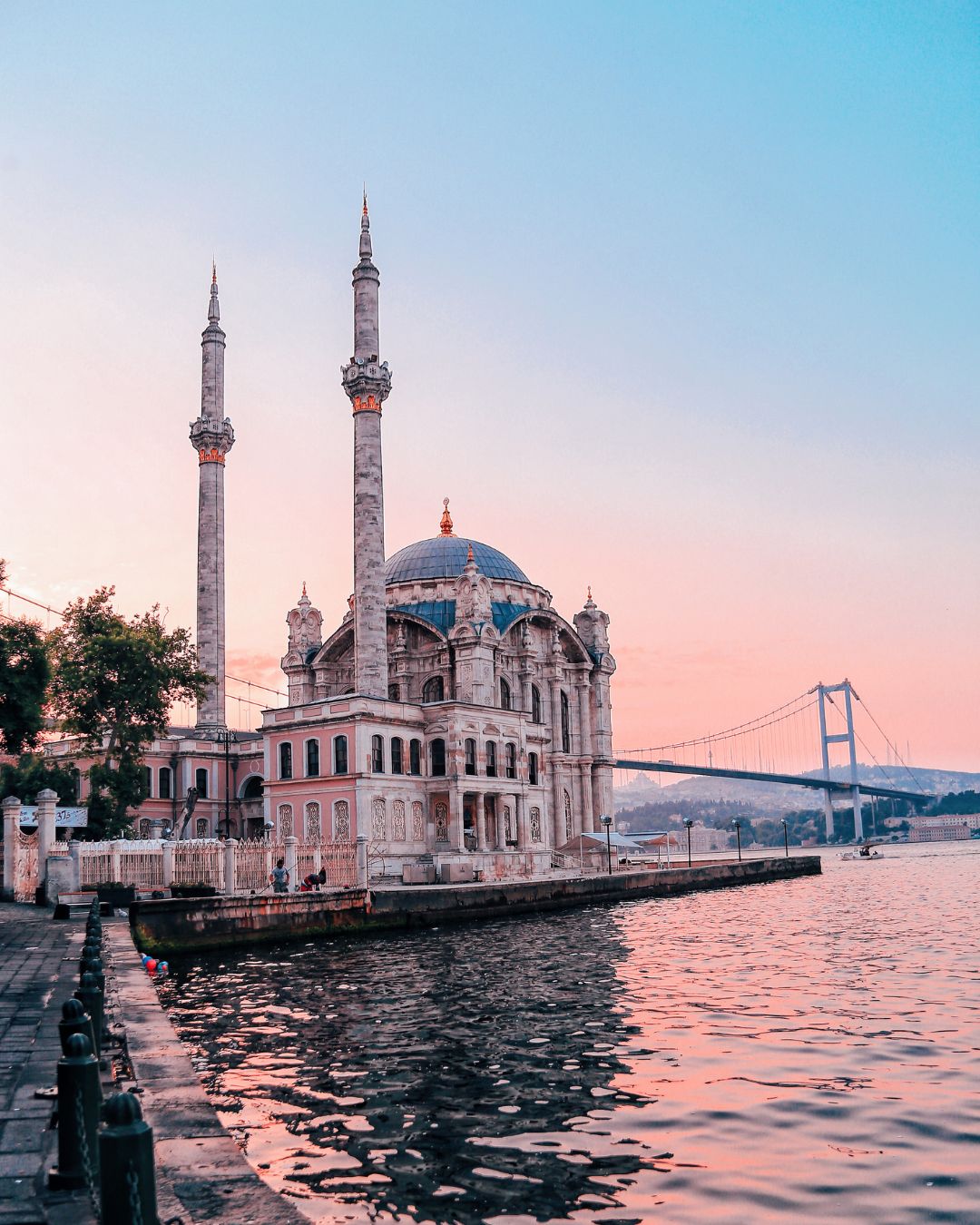 Ortakoy Mosque with the Bosphorus Bridge peeking from behind